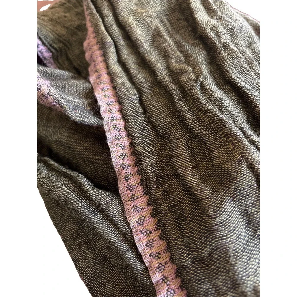 Lucky Brand 100% Wool Scarf Green Mauve